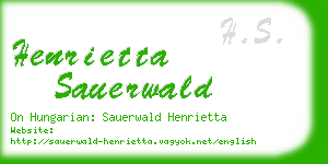henrietta sauerwald business card